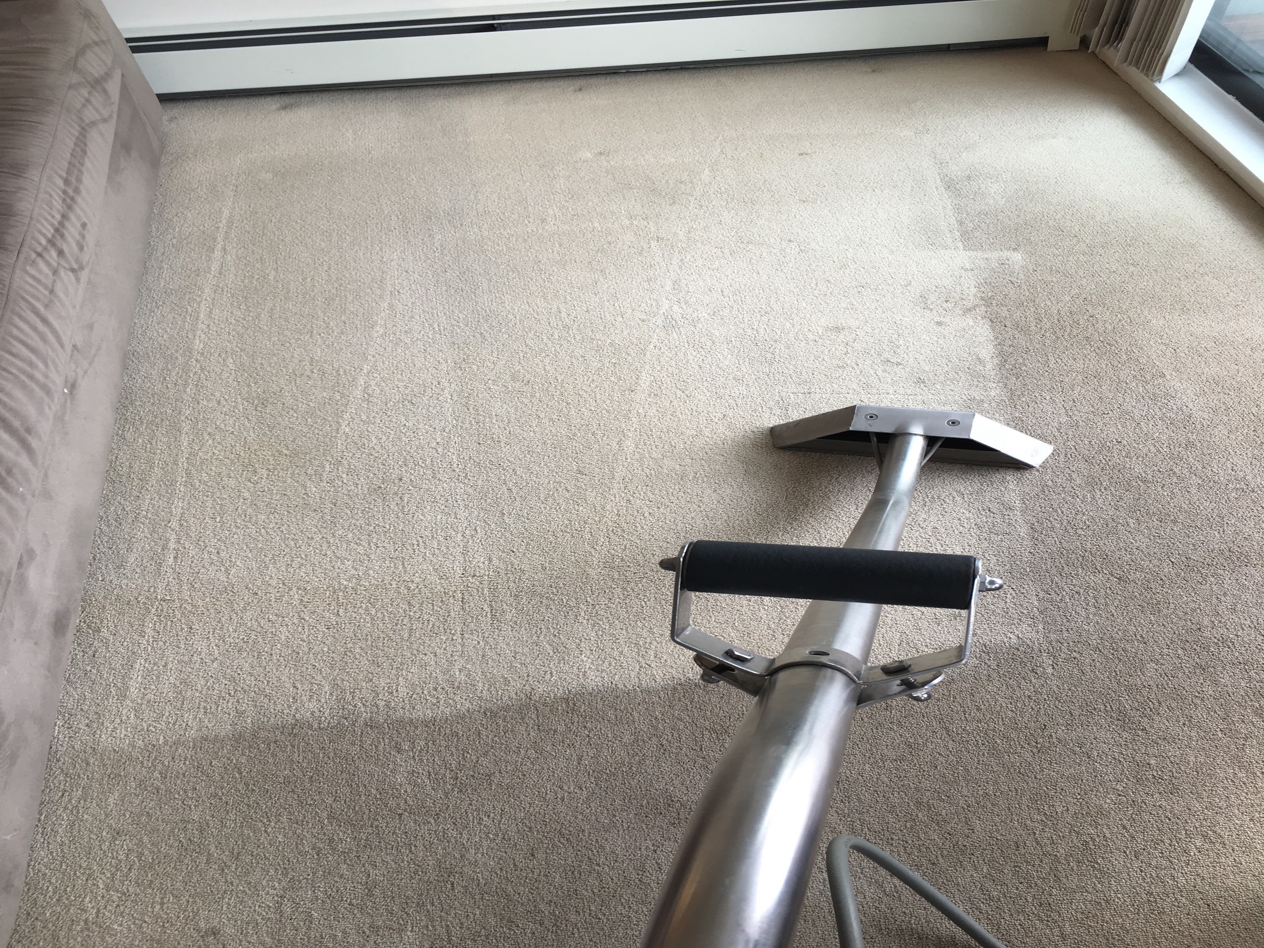 Carpet before and after cleaning